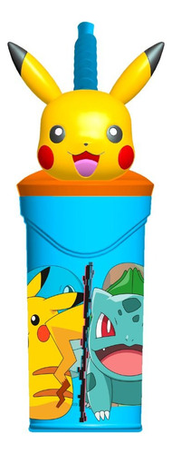 Vaso Sorbete Con Figura 3d Pokemon Original Stor