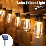 Luces De Cadena Con Energía Solar, Bombillas Edison Vintage