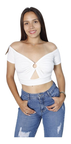 Crop Top Rib Estilo Mariposa    ( Hecho En Peru )