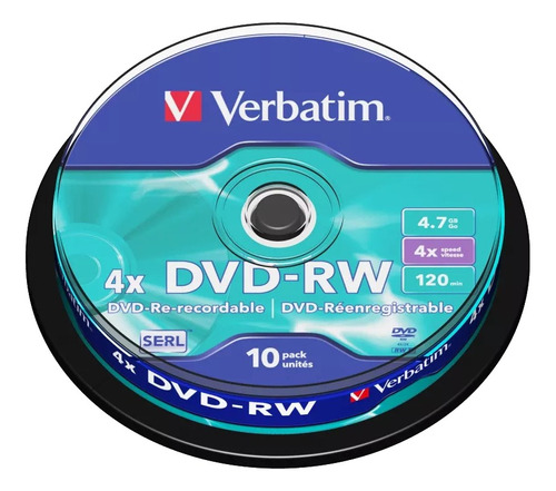 Disco Virgen Dvd-rw Verbatim De 4x Por 10 Unidades