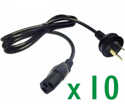 Lote X 10 Cable Power Pc, Monitor, Impresora, Balanza. 4mm.