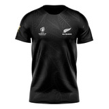 Camiseta Concept Negra Rugby All Blacks Mundial De Francia 