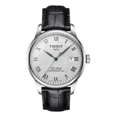 Reloj pulsera Tissot Le locle powermatic 80 con correa de cuero color negro - fondo plateado | Meses sin interés