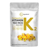 Vitamina K2 Mk4 + Mk7 Premium 300 Capsulas Eg K23 Sabor Nd