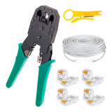 Cable Utp Cat 5e Uso Interior X 30 Mt + Ponchadora + Plug