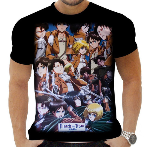 Camiseta Camisa Anime Shingeki No Kyojin Ataque Dos Titãs 1