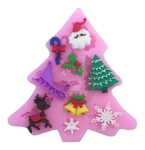 Molde Silicona Navidad Repostería Fondant Porcelana Fría