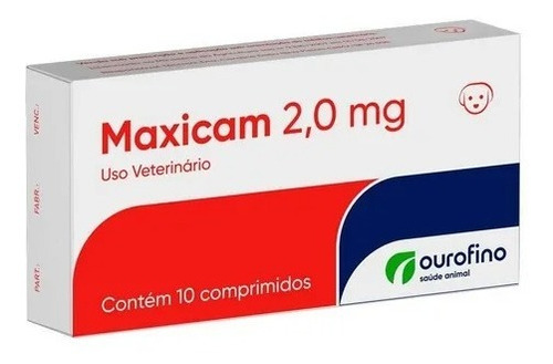 Maxicam Ourofino 2mg 10 Comprimidos Para Cães E Gatos