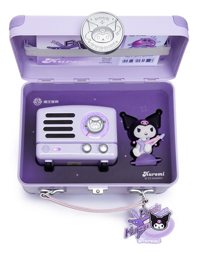 Bocina Bluetooth Sanrio Kuromi, Radio Retro, Micrófono Para