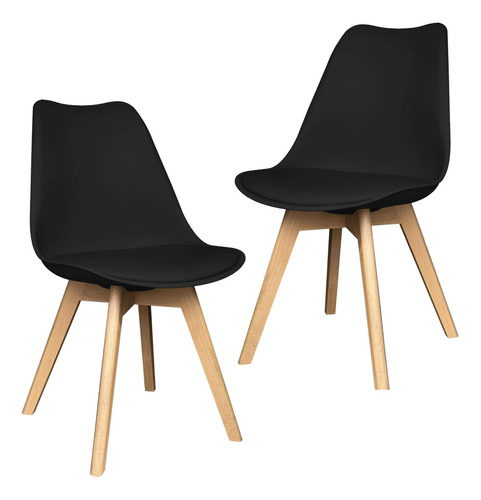 Set 2 Sillas Eames Tulip Asiento Acolchado Minimalista