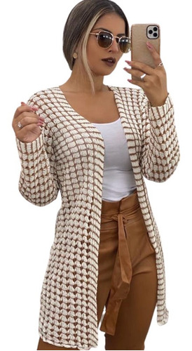 Cardigan Kimono Feminino Blusa De Frio Tricot Casaco Aberto