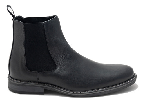 Botines Chelsea Hombre En Cuero Negro