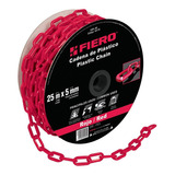 Cadena Plastica 5 Mm X 25 Mt Roja Fiero 44176 Color Rojo