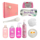 Kit Caja Regalo Mujer Box Zen Rosas Set Spa N05 Disfrutalo