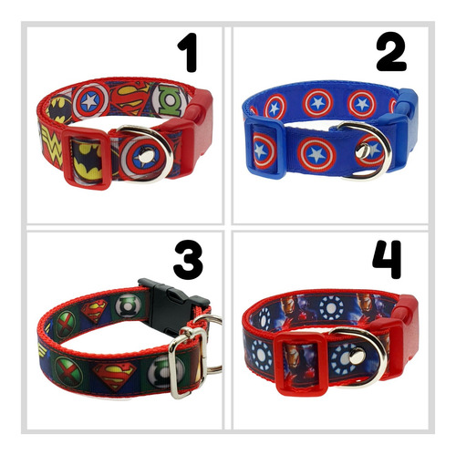 Collar Perro Grande O Pequeño Superhéroes Marvel Comics / Dc