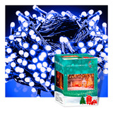 Luces Navideñas Serie Navideña Decorativa 500led 25m Foco V8 Color De Las Luces Azul