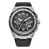 Citizen Promaster Skyhawk At Black Dial Jy8149-05e Dcmstore Correa Negro Bisel Plata Fondo Negro