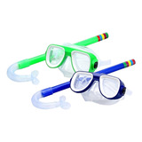 Combo X2 Snorkel Careta Ajustable Piscina Niños Adultos