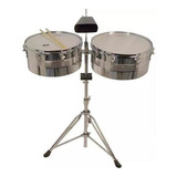 Timbal 13  Y 14  Cromado Con Atril Jendrix Stb-1314
