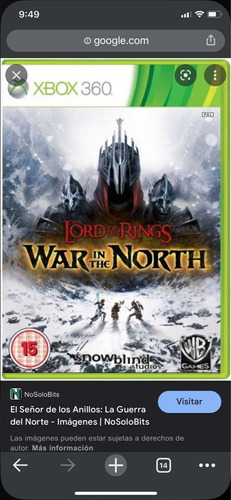 El Señor De Los Anillos La Guerra Del Norte Xbox 360
