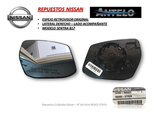 Espejo Retrovisor Derecho Original Nissan Sentra B17 Foto 2