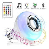 Foco Led Rgb De 12w Con Bocina Bluetooth Y Control Remoto