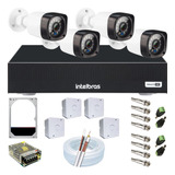 Kit 4 Câmeras Segurança Residencial Dvr Intelbras+app+hd 1t