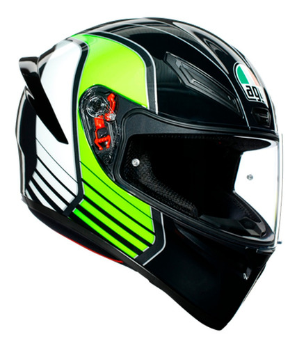 Casco Agv K-1 Power Gunmetal White/green                    