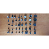 Lote 16 - 40 Knobs Pretos - Botões Para Rádios, Som Ou Tvs