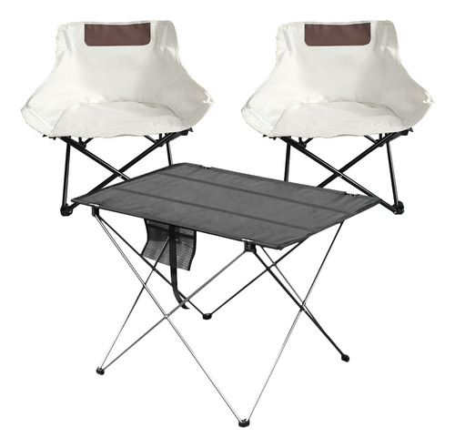 Fseletric Juego De Mesa Y Silla Plegable Para Camping, 2 Si.