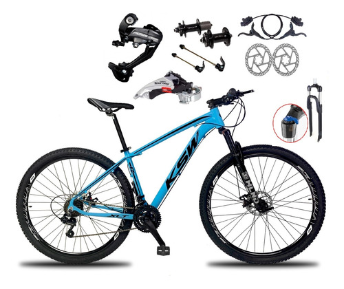 Bicicleta Aro 29 Ksw 27v Shimano Freio Hidraulico E Trava/k7