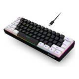 Teclado Gaming 60% Snpurdiri, Rgb, Membrana, Blanco Y Negro