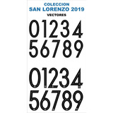 Vectores, Numeros. Camisetas Compatible San Lorenzo 2019.