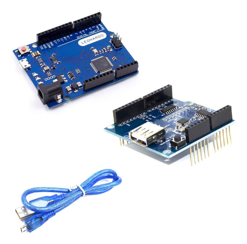 Usb Host Shield, Placa Leonardo E Cabo Para Arduino Leonardo