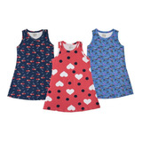 Kit 3 Vestidos Infantil Menina Roupa Feminina Atacado