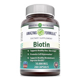 Biotina Amazing Nutrition 10,000 Mcg 200 Cápsulas