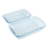 Set Juego 2 Fuentes Horno Rectangular Piezas 2.2 Lt Y 3 Lt 