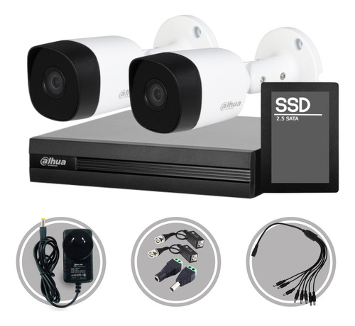 Kit Seguridad Dvr 4ch Dahua + 2 Camaras 5mp Full Hd + Disco