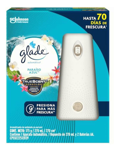 Glade Aromatizante Automático En Aerosol Paraíso Azul