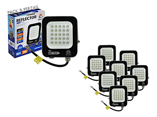 Reflector 20w/200w Uso Exterior Alumbrado Publico 8 Piezas