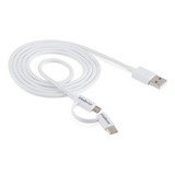 Cabo Usb Micro Usb + Usb-c 1,2m Pvc Branco Intelbras Euabc