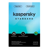Kaspersky Standard 10 Dispositivo 1año Antivirus Descargable