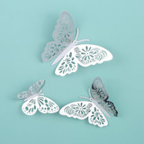 12 Unids / Set Vivid 3d Mariposa Pegatinas De Pared