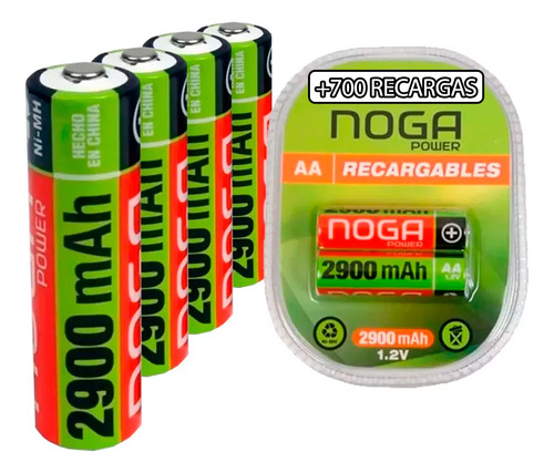 Pilas Aa Recargables Por 4 Unidades 2900mah Noganet Pcreg