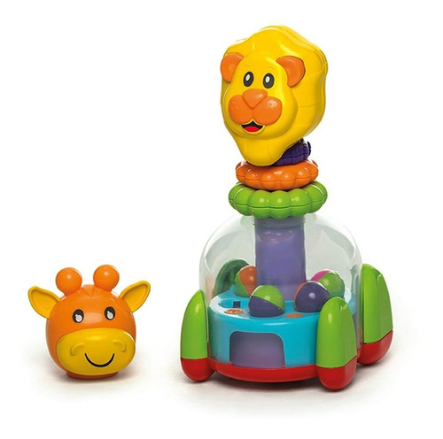Brinquedo Educativo De Encaixar Animais Baby Mix Tateti Cor Amarelo