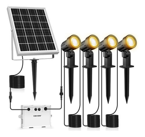 4 En 1 Lámpara Solar Para Jardín Led Reflectores Impermeable