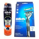 Rastrillo Gillette Proglide Con 1 Cartucho + Gel Para Afeita