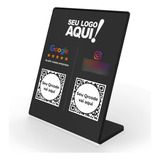 Placa Acrílico Preto Personalizada Para Até 2 Qrcodes