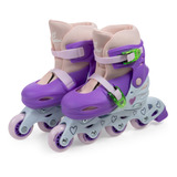 Patins Roller Inline Infantil Roxo 34-37 Fenix