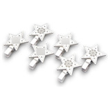 Set Navideño X10 Mini Broches Madera Blanca Calada Navidad 